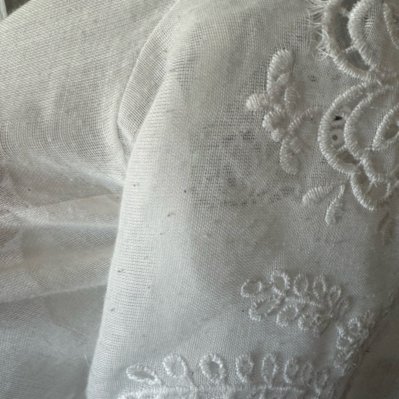 Mango White Embroidered Sheer Blouse - Picture 3 of 3